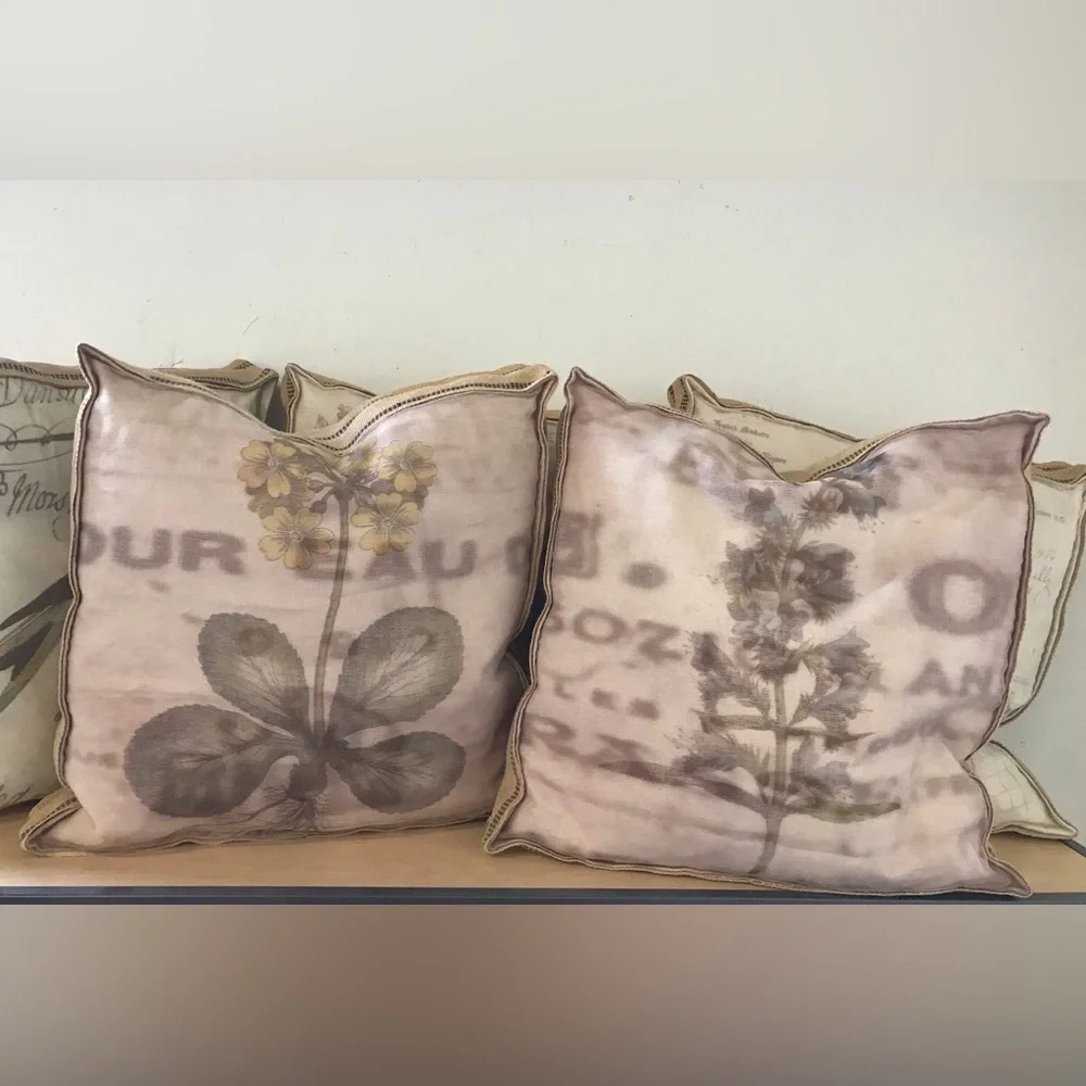 NWOT French Naturalist Botanical Box Pillow